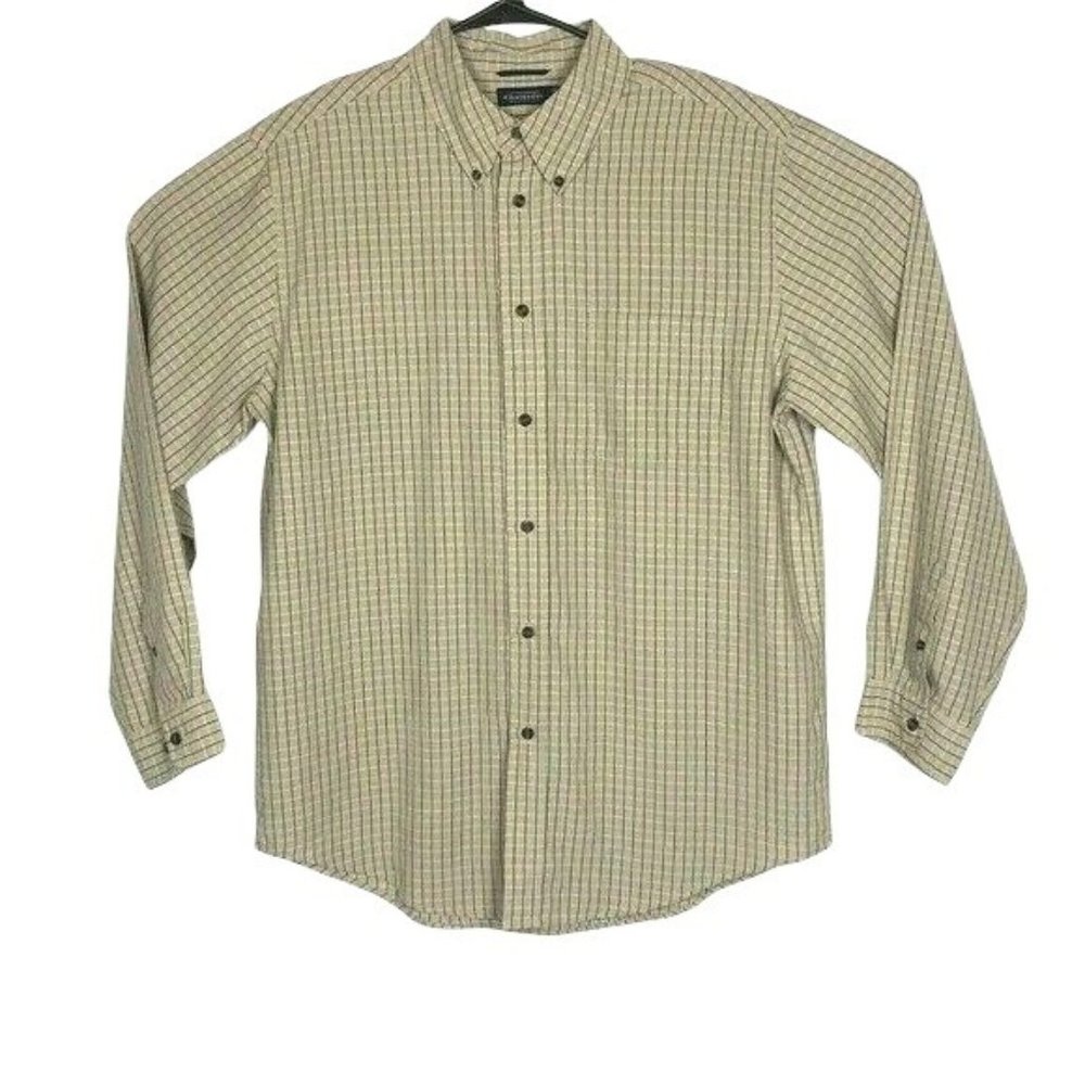 Consensus Mens Size Large Microfiber Long Sleeve button up plaid